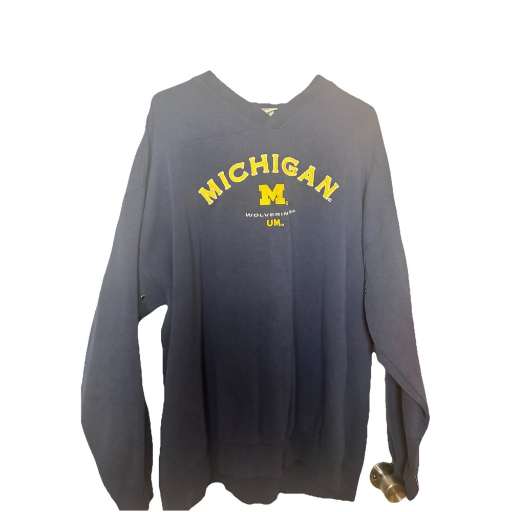 Lee Sports Michigan Wolverines Uof M Pullover Sweat Shirt 2XL Embroidered